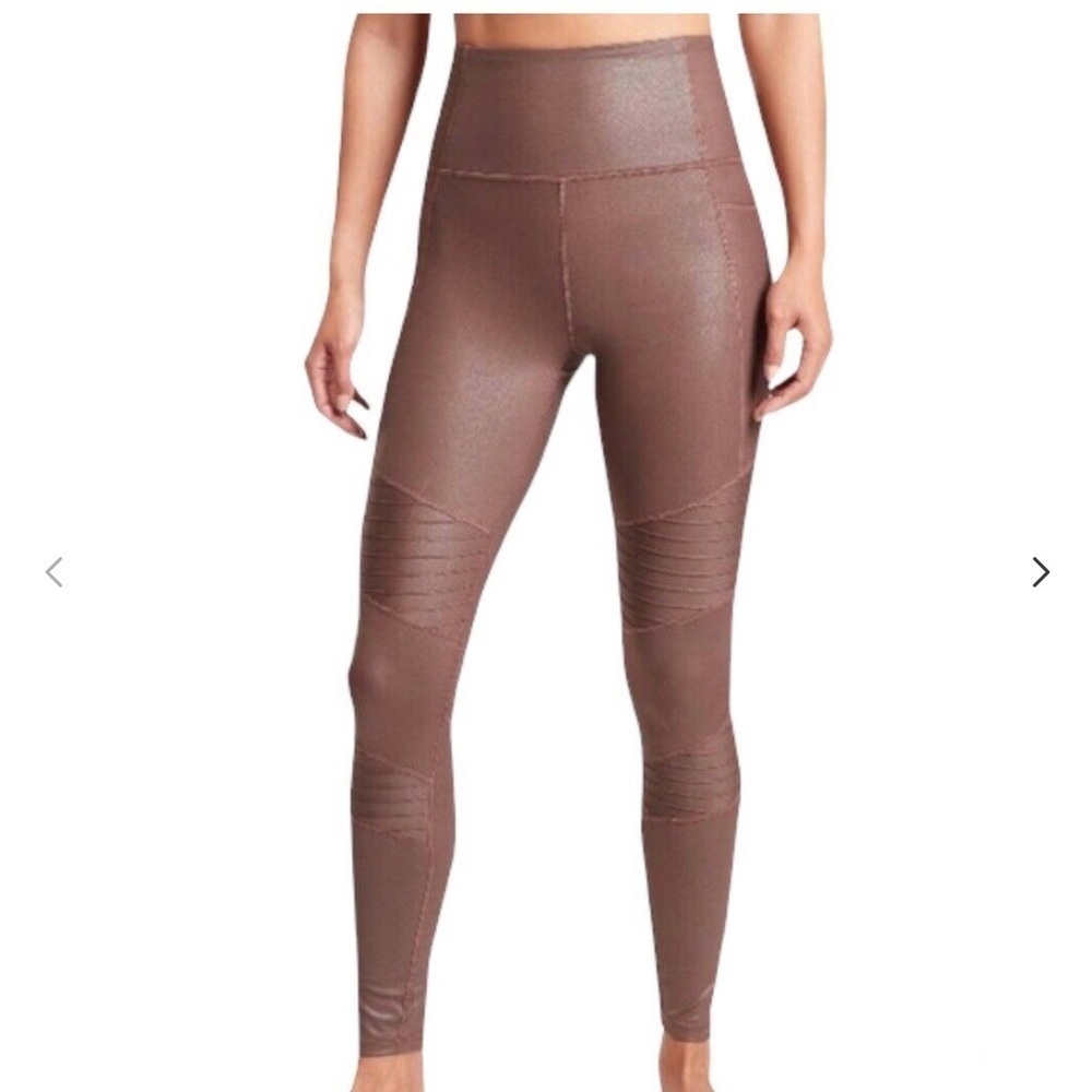 Athleta Inclination Shimmer Moto Tight Mauve